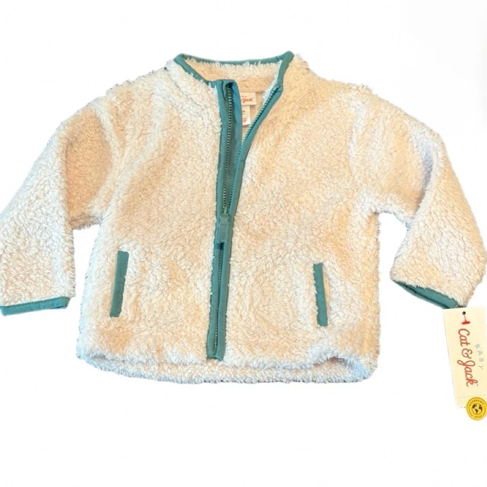 Cat & Jack Sherpa Fleece Jacket NWT Toddler Boys Full Zip Cozy